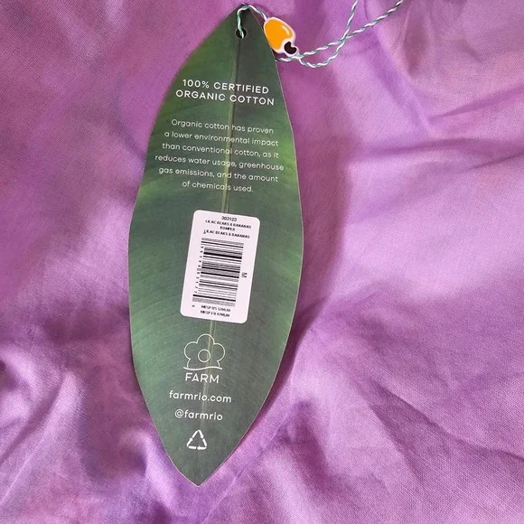 FARM Rio Lilac Beaks & Bananas Romper Puff Sleeve Belted M NWT - Picture 10 of 13